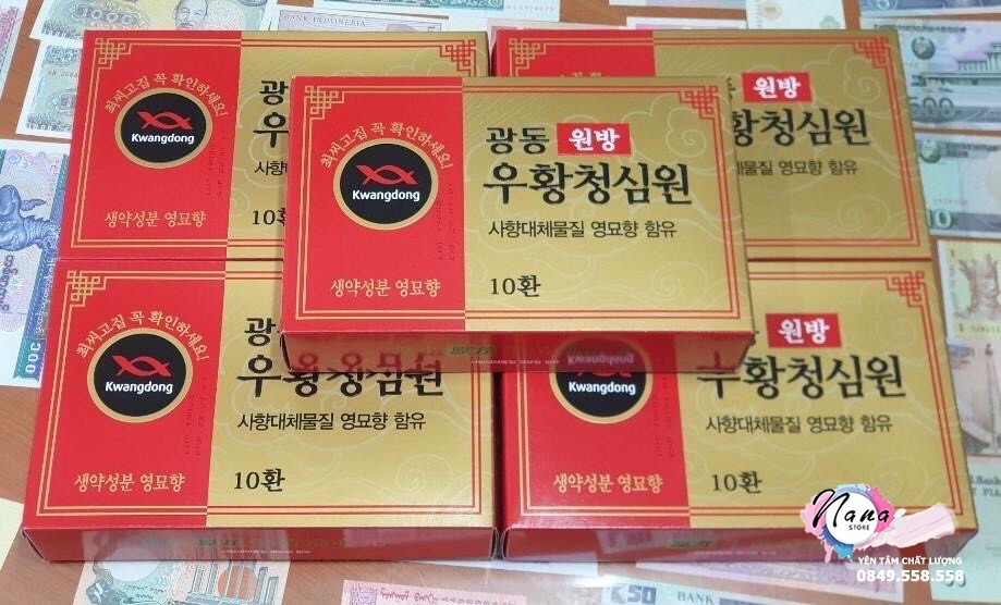 An Cung Ngưu Hoàng Kwangdong Hàn Quốc màu vàng, viên 7,5gr, hộp 10 viên - Hàng nội địa Hàn Quốc